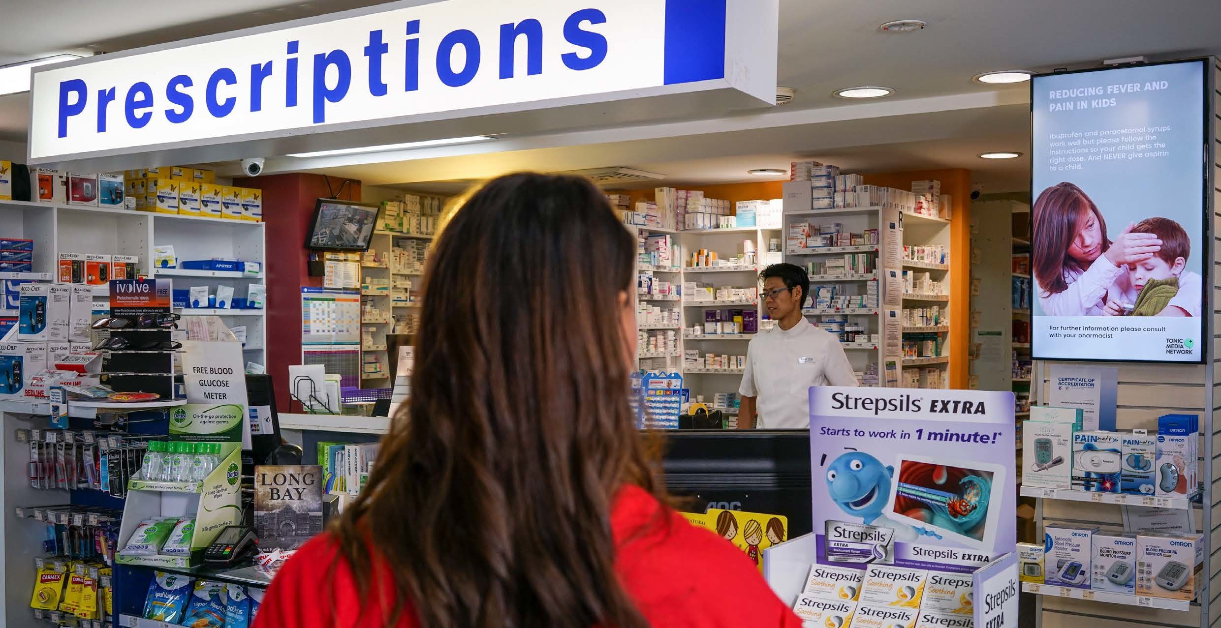 Tonic Media Flyer Pharmacy digital screen TV