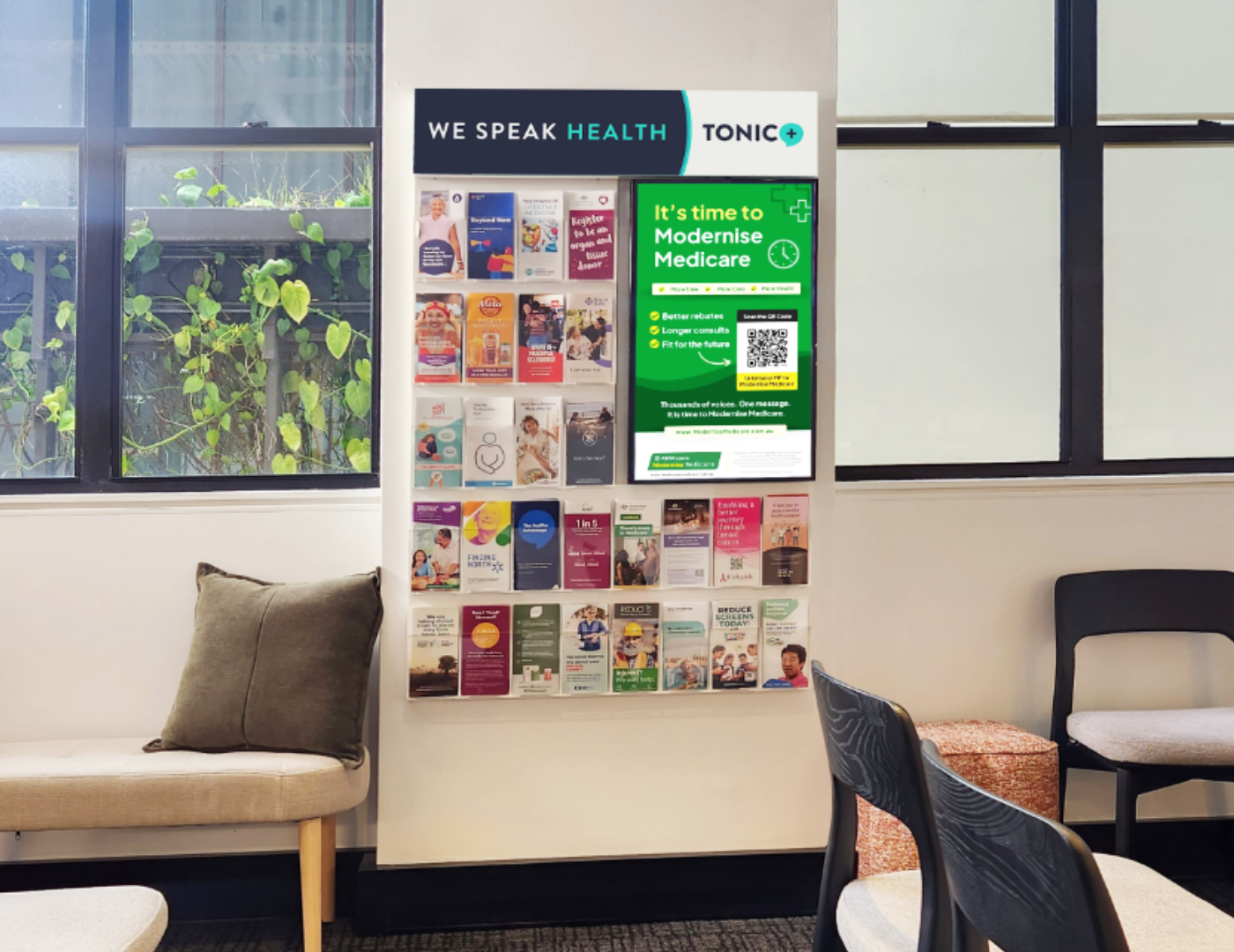 Tonic Brochure Board and Digital Display